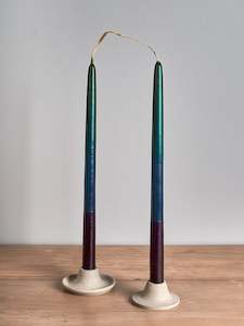 Dinner Candle Set – Green, Blue & Purple