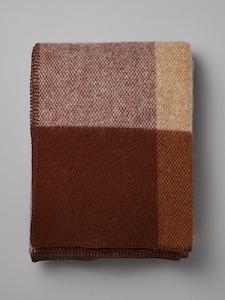 Block Wool Throw – Rust