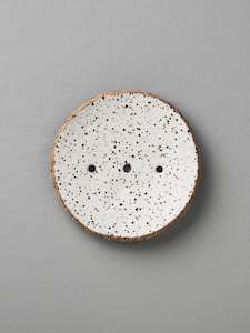 Studio Star: Round Ceramic Soap Dish - White with Black Speckle