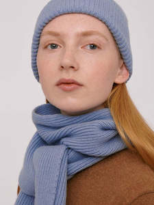 Organic Basics: Recycled Wool Scarf – Light Blue