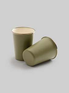 Under 100: Enamel Two-Tone Tall Cup – Olive Drab (Set of 2)