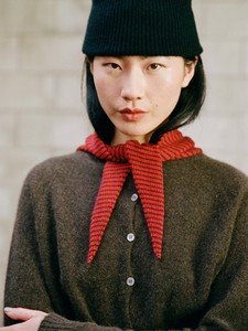 Daisy Scarf – Cherry & Chestnut Stripe