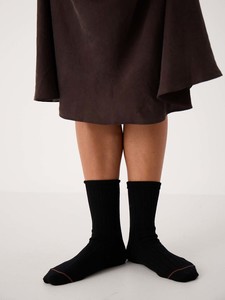 Wardrobe: Tip Toe Crew Socks – Black & Chestnut Trim