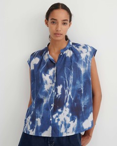Equinox Top – Cyanotype Floral