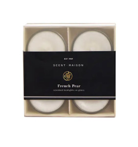 French Country Collections Maison Glass Tealights  - French Pear Set of 4