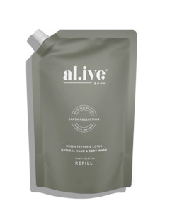 Bath Salts: Al.ive 1 ltr wash refill - kaffir lime & green tea