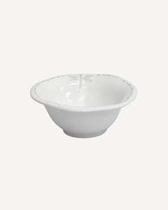 Kitchen Table: French Country Collections  Dragonfly Stoneware White Salt Bowl