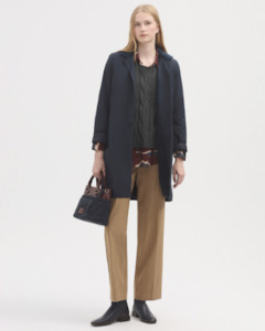 Nice Things Sheepskin Lined Parka- navy