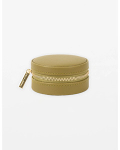 Stella+Gemma Round Jewellery Box- Khaki