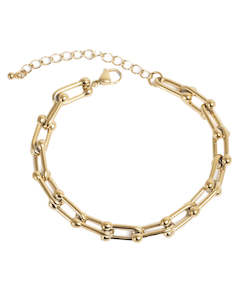 A&C Oslo Pure Steel Bracelet- gold link