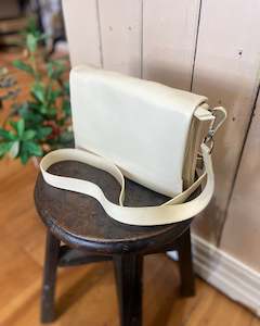 Accessories: Cosgrove & Co Caitlen Genuine Leather Bag Cream