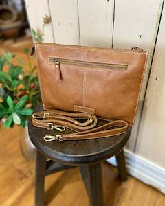 Accessories: Cosgrove & Co Cleo Tobacco Genuine Leather Bag
