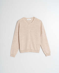 Indi&Cold Basic Cardigan in Merino Wool- beige