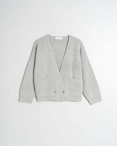 Indi&Cold Cross Knit Jacket- light gray