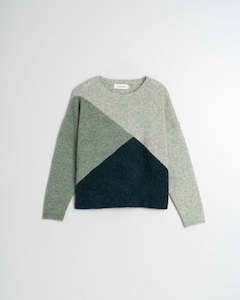 Knitwear: Ind & Cold?Wool Sweater with Color Intarsia