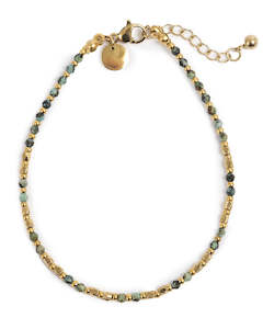 A&C Oslo Wild Nature Miniature Shiny Green Bracelet- gold