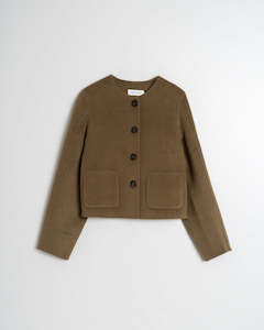 Indi Cold: Indi&Cold Short Wool Coat- brown