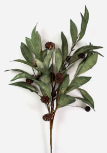 French Country Collections: Eucalyptus & Brown Berry Wood Branch