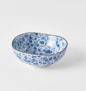 Christmas: Orient Blue Daisy Small Uneven Bowl
