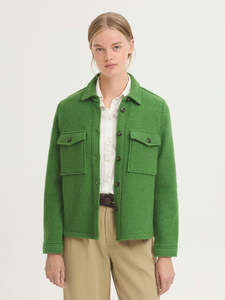 Fashion: 100% Wool Jacket - Kiwi Green