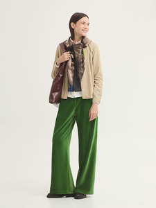 Fashion: Darted Stretch Micro Corduroy Trousers - Kiwi Green
