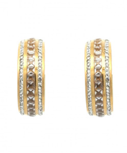 Jewellery: A&C OSLO EARRINGS STEEL CREOL CRYSTAL