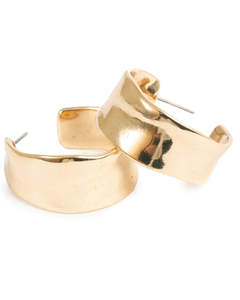 Jewellery: A&C Oslo Sculptured Creol Earring 22mm - gold