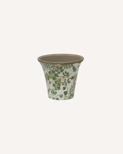 French Country Collections  Botanical Fluted Pot Small