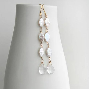 Earrings Oval Pearl Drop My Site