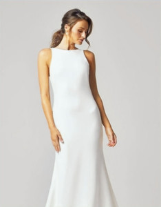 Products: TC328 Tania Olsen Design Simple fitted high neck low back wedding dress - Madison Rose Bridal NZ
