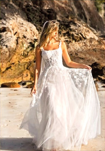 Jayce ML22777 Madi Lane Square Corset Illusion Bodice - Madison Rose Bridal