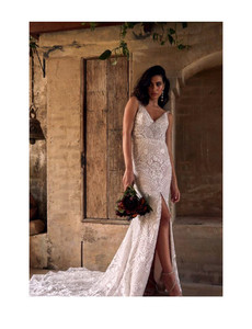 Products: Jett EY068 Evie Young Bold unique lace fit n flare wedding dress at Madison Rose Bridal ON SALE NOW