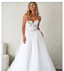 Products: Manette - SR2516 - Serene Madi Lane Whimiscal chantilly lace ballgown wedding dress with basque waist - Madison Rose Bridal