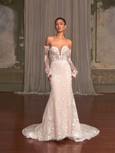Products: Genevieve Strapless Lace Sparkle Fitted Wedding Dress - Madison Rose Bridal