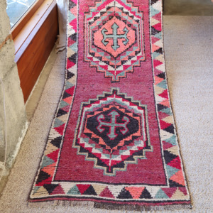 Hand Knotted Herki Vintage Kilim Runner