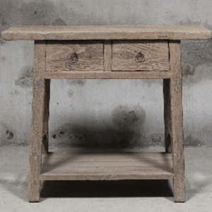 One Off Antique Pieces: Henan Elm Two Drawer Table