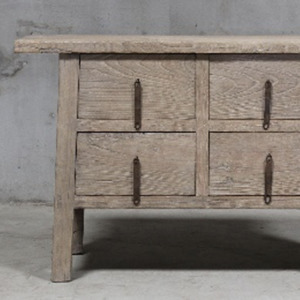 One Off Antique Pieces: Elm Four Drawer Table