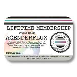 Agenderflux Lifetime Membership Card - The Left And Right Collective