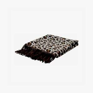 Throws: Leopard Neutral Jacquard Throw