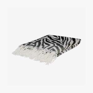 Throws: Zebra Charcoal Jacquard Throw
