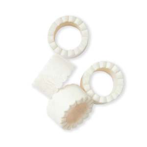 Aries Cream Scallop Napkin Ring Set 4