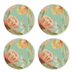 Moama: Moama Green Round Coaster Set 4