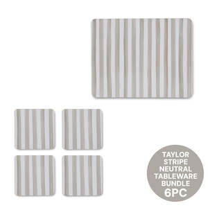 Taylor Stripe Neutral Tableware Bundle