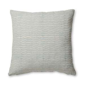 Neera Blue Scallop Block Print Cushion