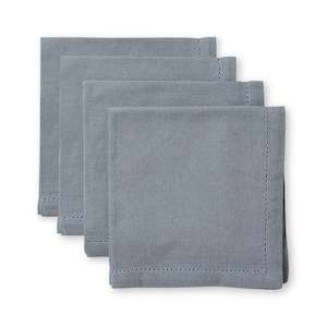 Table Linen: Jetty Mineral Blue Napkin Set 4