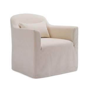 Beau Swivel Chair Cream Slip Cover