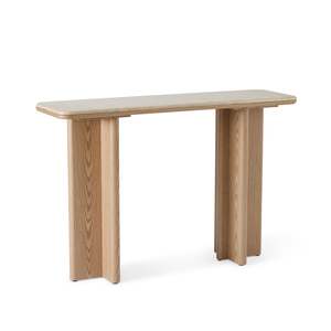 Furniture: Carlyle Brown Marble/Oak Console Table