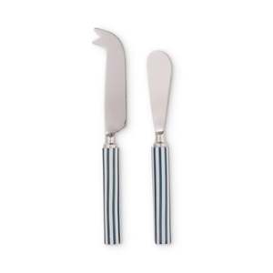 Tableware: Clyde Stripe Blue/White Cheese Knife Set