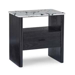 Oscar B/W Black Bedside Table