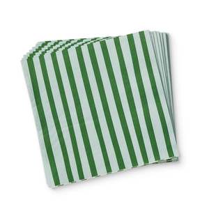 Table Linen: Niki Stripe Green Paper Napkin Set 20Pc